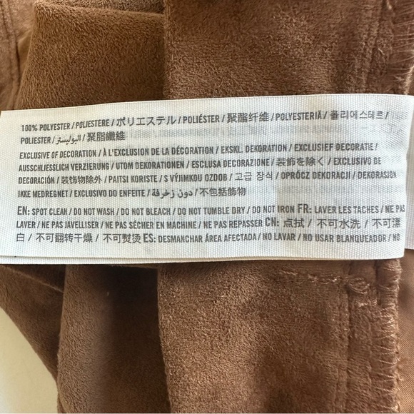 Abercrombie & Fitch Faux Suede Mini Skirt Brown Size Small Pockets Zip Up Short - Picture 8 of 10